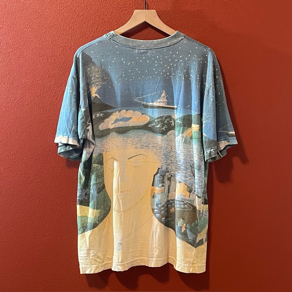 Billy Joel Men’s‎ Vintage 1993 River of Dreams Album AOP Art Camp Tee Shirt - Picture 8 of 8
